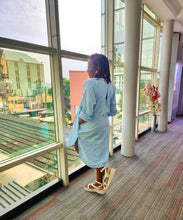 Load image into Gallery viewer, The Blue Printed Cotton Dress