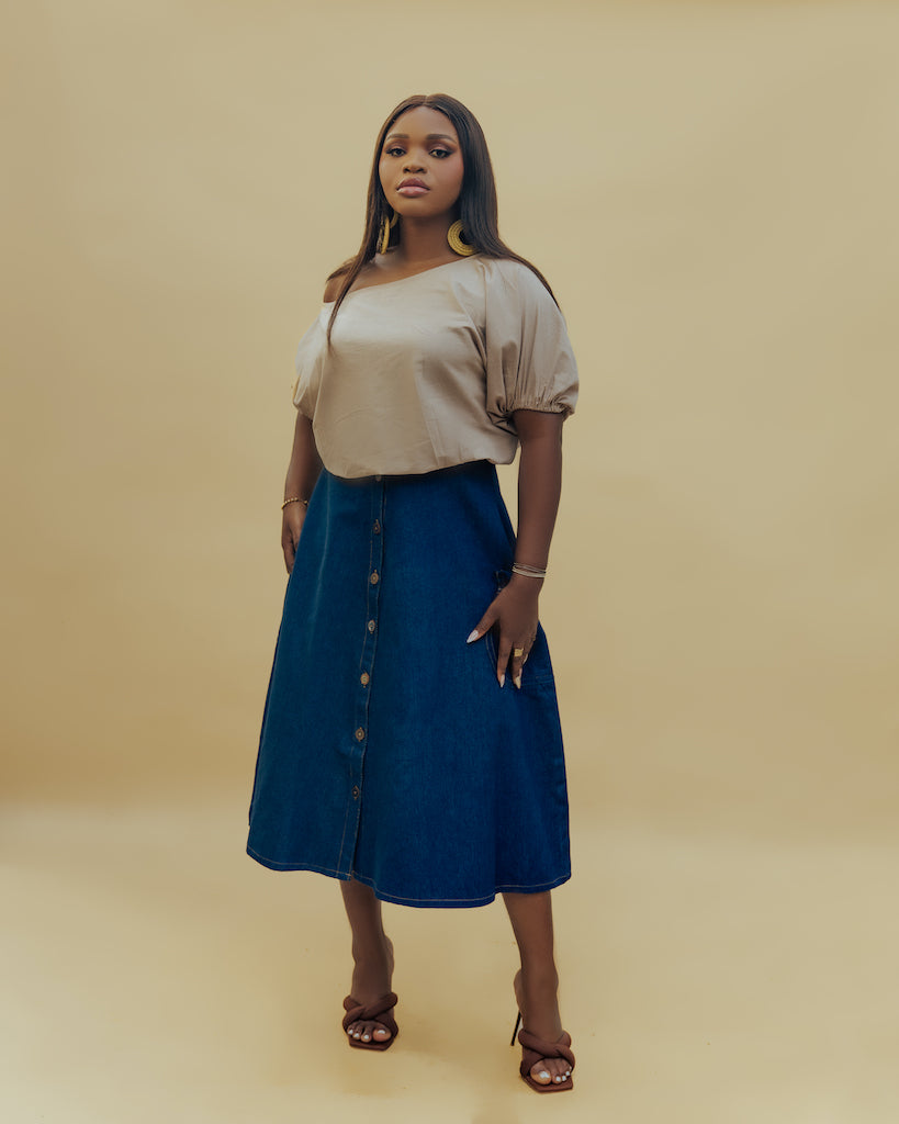 The Denim Midi Skirt