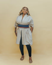 Load image into Gallery viewer, The Linen Throw with Aso-oke Belt