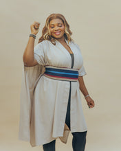 Load image into Gallery viewer, The Linen Throw with Aso-oke Belt