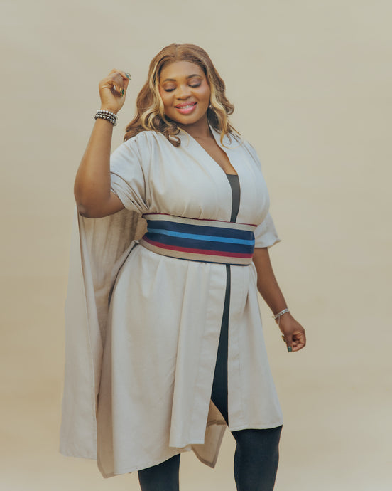 The Linen Throw with Aso-oke Belt