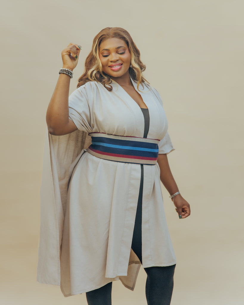 The Linen Throw with Aso-oke Belt