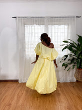 Load image into Gallery viewer, Yellow Off Shoulder Bubble Skirt Set