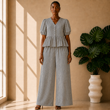 Load image into Gallery viewer, Peplum Palazzo Set