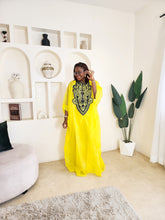 Load image into Gallery viewer, Yellow Embroidered Organdy Boubou