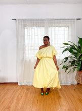 Load image into Gallery viewer, Yellow Off Shoulder Bubble Skirt Set