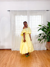 Load image into Gallery viewer, Yellow Off Shoulder Bubble Skirt Set