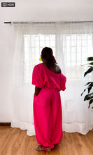 Load image into Gallery viewer, Pink Off shoulder Bubble Pant Set