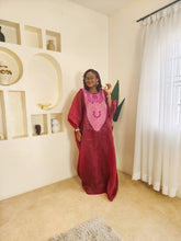 Load image into Gallery viewer, The Wine Embroidered Organdy Boubou