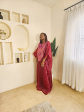 Load image into Gallery viewer, The Wine Embroidered Organdy Boubou