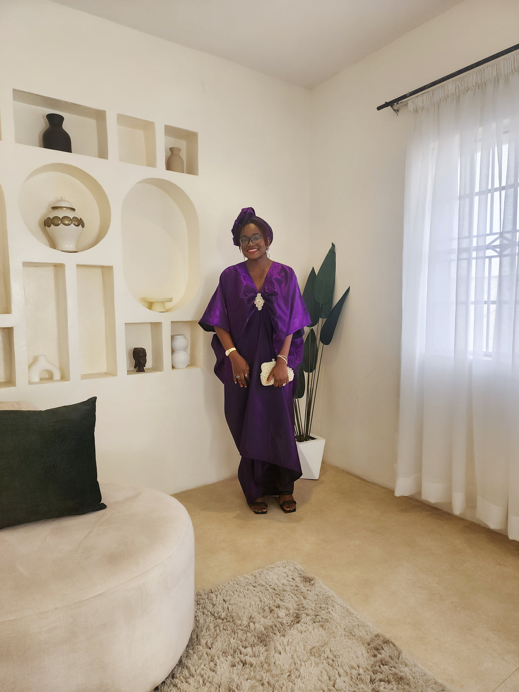 Purple Ruched Boubou