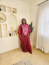 Load image into Gallery viewer, The Wine Embroidered Organdy Boubou