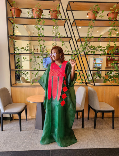 The Green Embroidered Organdy Boubou