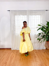 Load image into Gallery viewer, Yellow Off Shoulder Bubble Skirt Set