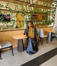 Load image into Gallery viewer, The Black Embroidered Organdy Boubou