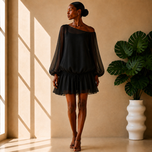 Load image into Gallery viewer, Balloon-Sleeve Chiffon Mini