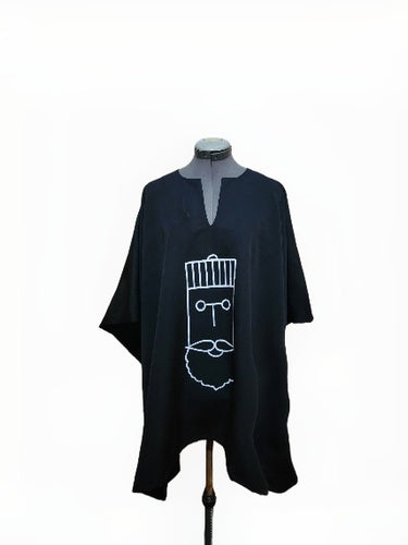 Black Traditional Cap Handpainted Dashiki