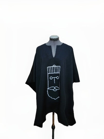 Black Traditional Cap Handpainted Dashiki