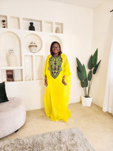 Load image into Gallery viewer, Yellow Embroidered Organdy Boubou
