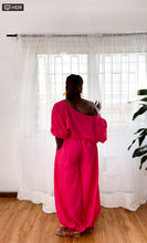 Load image into Gallery viewer, Pink Off shoulder Bubble Pant Set