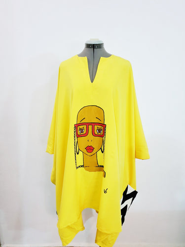 Yellow Baldie Hand Painted Dashiki