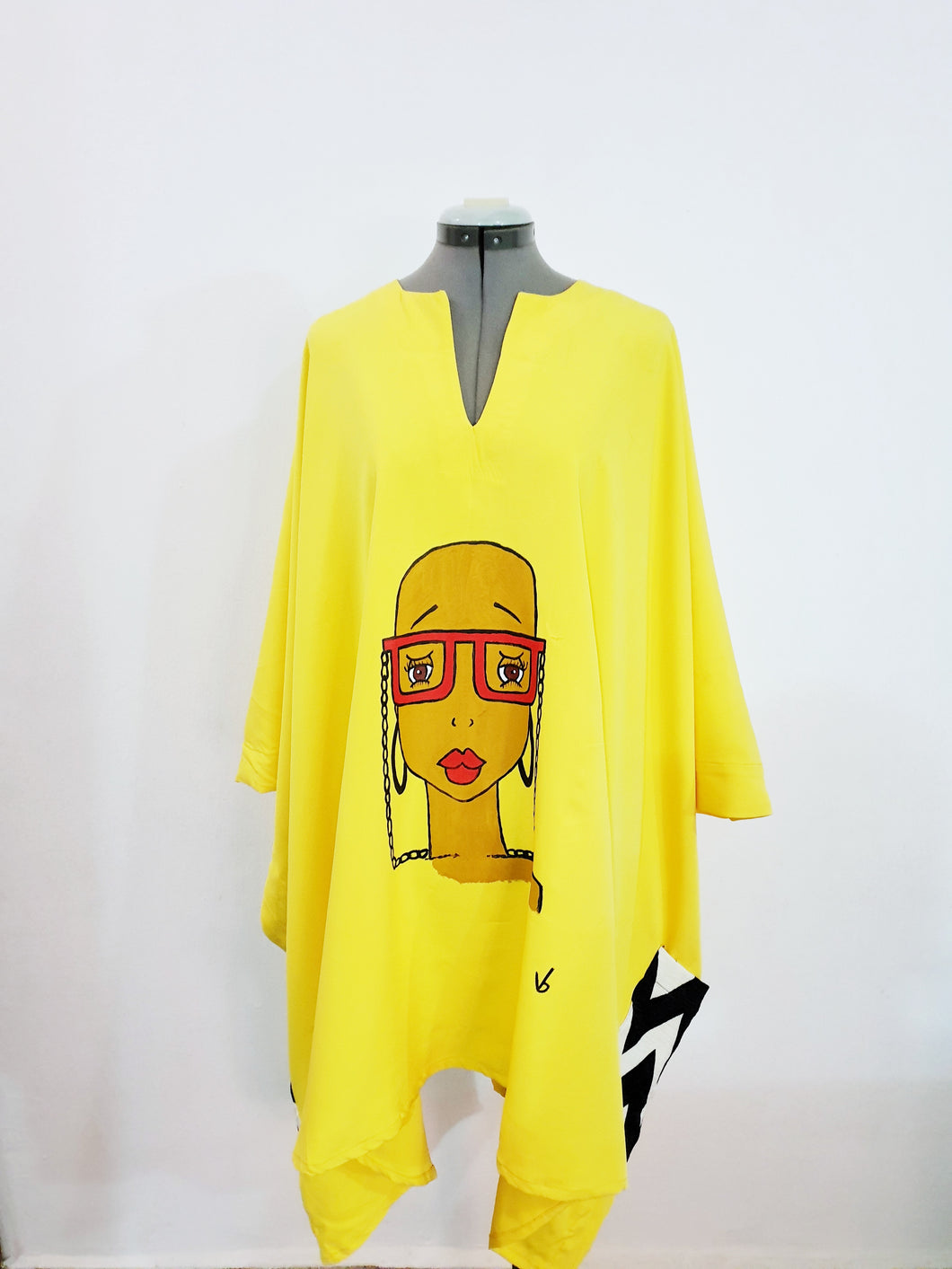 Yellow Baldie Hand Painted Dashiki